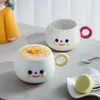 Mugs Creative Rainbow Smile Ceramic Söt handmålad härlig frukostmjölk te kaffekoppar kökskontor bordsware dryckware