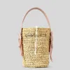 Shoulder Bags Fasion Straw Bucket Bag Designer Pu Leate andle Women andbags Papar Woven Summer Beac Small Tote Bali Purse 2023 FemaleH2421