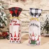 Christmas Decorations Year 2024 Gift Est Wine Bottle Dust Cover Noel For Home Navidad Dinner Table Decor