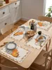 Table Mats 4/6 Pcs Autumn Pumpkin Maple Leaf Kitchen Placemat Christmas Dining Decor Mat Home Bowl Cup