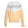 pull Isabel Marant femme designer patchwork pull français coton décontracté mode lettre col rond sweat à capuche polyvalent haut ample pull chaud veste à capuche