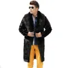 Зимнее мужское пальто из искусственной кожи, черное модное теплое норковое пальто, мягкий и удобный дизайнерский меховой воротник 1WOJ