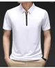 Polos pour hommes 2024 Summer Ice Silk Cool Polo T-shirt à manches courtes Grande chemise mince Business Casual