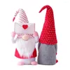 Décoration de fête coeur de noël père noël joyeux poupée Gnome nordique ornements en peluche pour la maison cadeaux de saint valentin