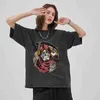 T-shirt da uomo T-shirt con stampa teschio anime retrò per uomo lavato 100% cotone Tops T-shirt design divertente Harajuku Streetwear Hip Hop T-shirt unisexH24220