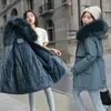 Kvinnors dikerockar 2024 Winter Jacka Kvinnor Fashion Parkas Coat Wool Liner Hudeed Outwear med päls krage varma kläder