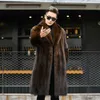 Designer American Mink Coat Men Imitation Fishing Whole Leisure Business Fur Long HX8B