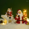 Estatuetas decorativas northeuins resina santa estátuas de noel bonecas Navida Inverno presente para coleta de interiores decoração de artesanato em casa