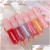 Brillant à lèvres 6 couleurs Transparent eau lumière brillant imperméable brillant longue durée huile de gelée naturelle femmes lèvres maquillage cosmétique goutte Deli Otocj