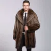 Zaoshu Balıkçılık Diak Coat Tasarımcı Erkek Cilt Haining Bütün Mink Faux Fur Wo9V