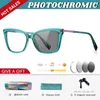 Sunglasses VKYEE Fashion Pochromic Prescription Glasses For Women Facial Modification Hyperopia Anti Blue Light Reading PFD2127