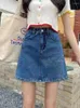 Röcke 2024 Frauen Denim Spring Summer Fashion High Taille Casual A-Line Mini für Mädchen Mädchen