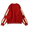 Women's Sweaters Pullover Sweater Thick Warm Winter Knitwear Lucky Cat Ladies Cotton Jumper Tops Red High Quality Niche Design