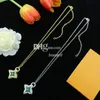 Luxury Gold Chain Necklaces Vintage Lady Flower Pendant Necklaces Letter Plated Pendants With Gift Box