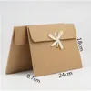 10pcs 24 18 0 7cm Brown Silk scarf gift paper box kraft paper envelope bag postcard packing box po DD dvd packaging177f