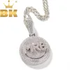 Вращающийся кулон The Bling King, персонализированный пузырь, начальная буква, ожерелье, полный CZ, вращающийся кулон на заказ, ювелирные изделия в стиле хип-хоп 240119
