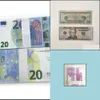 Autres fournitures de fête festives Fake Money Banknote 10 20 50 100 200 US Dollar Euros Réaliste Toy Bar Props Copie Devise Film Faux DhurkRPAECOX5