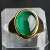 Anello da donna in acciaio inossidabile 316L con giada verde premium Anello semplice e trendy per matrimonio, festa di fidanzamento, accessori per gioielli per uomo, regalo 240201