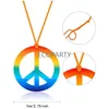 Feestartikelen Jaren '70 Outfits Voor Meisjes Vrouwen Hippie Kostuum Set W1 Stuk Regenboog Vredesteken Ketting 1 Bloem HoofdbandHippie Zonnebril