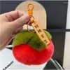 Keychains 2024 Real Rabbit Hair Mini Cute Small Persimmon Women Plush Rex Fur Car Key Chain Bag Decoration Pendant Gift