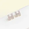 Girl S925 Silver Needle Zircon Diamond Earge Bring LETTER H STAD EARRS44940164271990