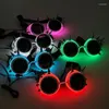 Party Decoration 2024 Steampunk Style Fashion Glasses Neon Light som blinkar i nattklubben ledde för Halloween