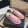 DHgate Vrouw Stof koekje Vrijetijdsschoen Luxe mode lage top Dubbele canvas sneaker Zwart Wit roze Designer schoen buitensport Wandelen Heren trainer Hardloopschoenen