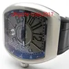 Mens Topselling Top Quality Vanguard V45 Silver Grey GF Factory Asia 2824Black Gummy Leather Exploded Numerals Automatic movement 181t