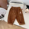 Byxor Milancel Autumn Kids Pants Corduroy Enbroidery Girls