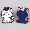 Broches kawaii gato dos desenhos animados anime duro esmalte pinos lapela para mochila crachá jóias acessórios de roupas presente aniversário