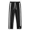 Men's Pants Men Sweatpants Striped Wide Leg With Drawstring Elastic Waist Crotch For Sports Jogging Soft Warm Four Seasons