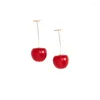 Stud Earrings Temperament Cherry Drop Suitable For Women Personality Stainless Steel Charm Wedding Jewelry Gifts