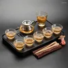 Teaware Sets Black Pottery Dry Bubble Plate Wujin Stone Tea Table Ceramics Household Simplicity Small Water Storage Japanese Set