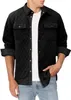 JMIERR MENS Koszulki Koszulki Casual Long Rleeve Snap Button Down Down Down z kieszeniami