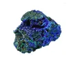 Statuette decorative Malachite naturale Geode Cristallo Irregolare Azzurrite Energia curativa Pietra minerale Ornamento per acquario Collezione di campioni