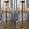 H60cm to 120cm)5 arms metal silver candle candelabras flower bowl table centerpiece stands for event decoration wedding arrangement stand table decoration 401