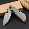 1Pcs 2024 High End SMF Tactical Folding Knife D2 Drop Point Stone Wash Blade CNC TC4 Titanium Alloy Handle EDC Pocket Knives Survival Tools