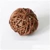 Guirnaldas de flores decorativas Bola de mimbre de ratán Esferas rústicas Bolas para bodas de Navidad hechas a mano Fiesta en casa Decoración de bricolaje Niño Mascota T Dh3Cg