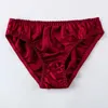 Kvinnors trosor Kvinnor Silk Kvinnliga sömlösa underkläder Bekväma andningsbara Satin Briefs Sexig Soild Luxury Plus Size Size