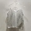 Women's Tanks Halter Tank Top Summer Aesthetic Clothes For Women Off White Vintage Crop Evening Black Glitter Shiny Sequins Loose