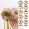 Openers 12Pcs/Lot Blank Diy Wooden Round Shape Bottle Opener Coaster Fridge Magnet Decoration Beer Drop Delivery Home Garden Kitchen Dhgfj