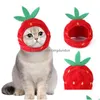 Hundkläder Pretty Kitten Puppy Fruit Hat Hushuvudkläder Ljusa färg Mild till huddrop Delivery Dhrlz