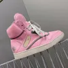 Nya tränare High Tops Shoe White Sports Shoes Real Leather White Pink Blue Letters Fall Fashion Platform Women 36-40 Bästa version