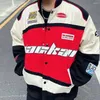 Women's Jackets Women Motorcycle Jacket Unisex Streetwear Letter Print Hip Hop Vintage Cotton Couples Spring Autumn Y2K Baseball M-2XL