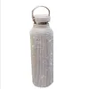 funkelnde High-End-Isolierflasche Bling Strass Edelstahl Therma Diamond Thermo Silver Wasser mit Deckel205R