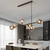 Pendant Lamps Nordic Ceiling Chandelier For Dining Room Kitchen Island Glass Ball Living Room Pendant Light Modern Minimalist Hanging Lamp YQ240201