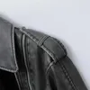 ZVRI veste de moto courte en simili cuir effet ancien pour femme manteau en cuir gris délavé 240125