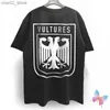 T-shirty mężczyzn 24ss Vultures Tshirts ciężki bawełniany podwójny orł