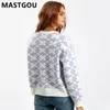 Damestruien MASTGOU LUXE Jacquard gebreide damestruien Trui Herfst Winter Vrouwelijke truien Top Kerstvakantie Jas Jas Outfits