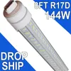 8ft LED Tüp Işıkları T8 Ampuller, G13 Base Çift Uç (R17D kapak dahil), 6500K Gün Işığı Tip B balast baypası, 144W 18000lm, 120-277V, IP40 Nominal Barn USASTOCK